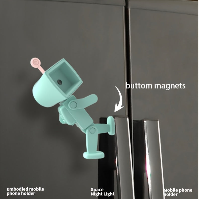 Spaceman Magnetic Night Light, LED  Robot Reading Light, Desktop Building Block Ornament Ambient Light, Creative Cell Phone Stand, Christmas Gift, New Year Gift