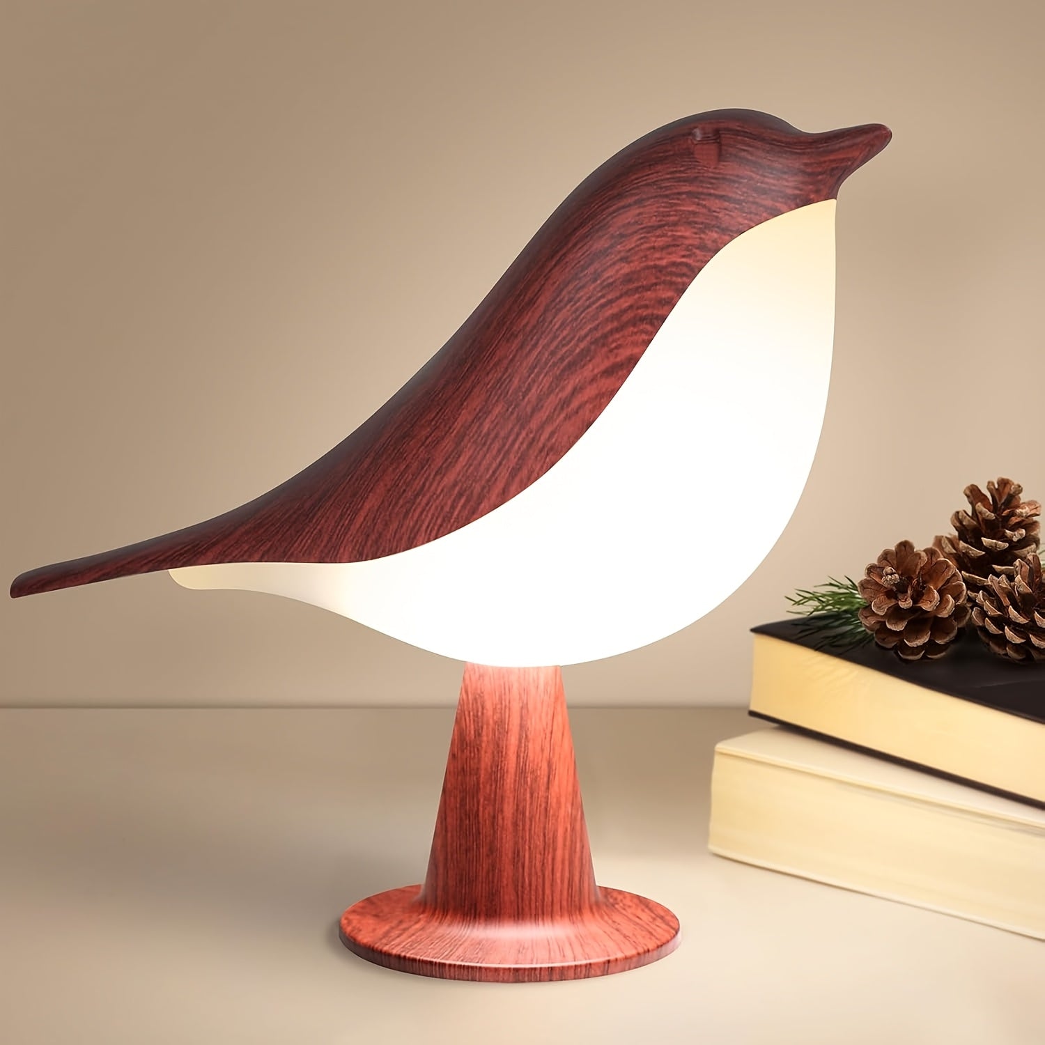 1pc 1pcs Rechargeable Portable Bird Night Light Suitable for Bedside, Camping - Dimmable Touch Control with 3 Color Temperatures, Aromatherapy-Compatible, Hangable Bedtime Light, - for & s