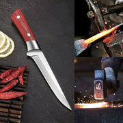 🔪 Hand-Forged Boning Knife + Sheath 🔥