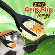 🍳 2-in-1 Grip Flip Tongs ✨