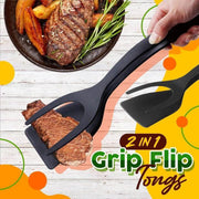 🍳 2-in-1 Grip Flip Tongs ✨