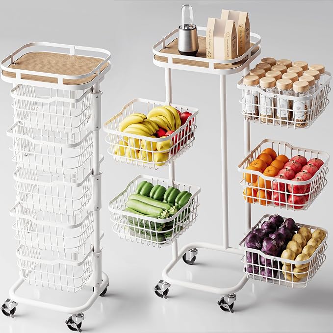 🛒 Rotating 5-Tier Storage Cart