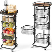 🛒 Rotating 5-Tier Storage Cart