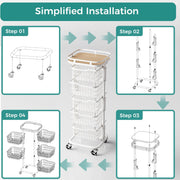 🛒 Rotating 5-Tier Storage Cart