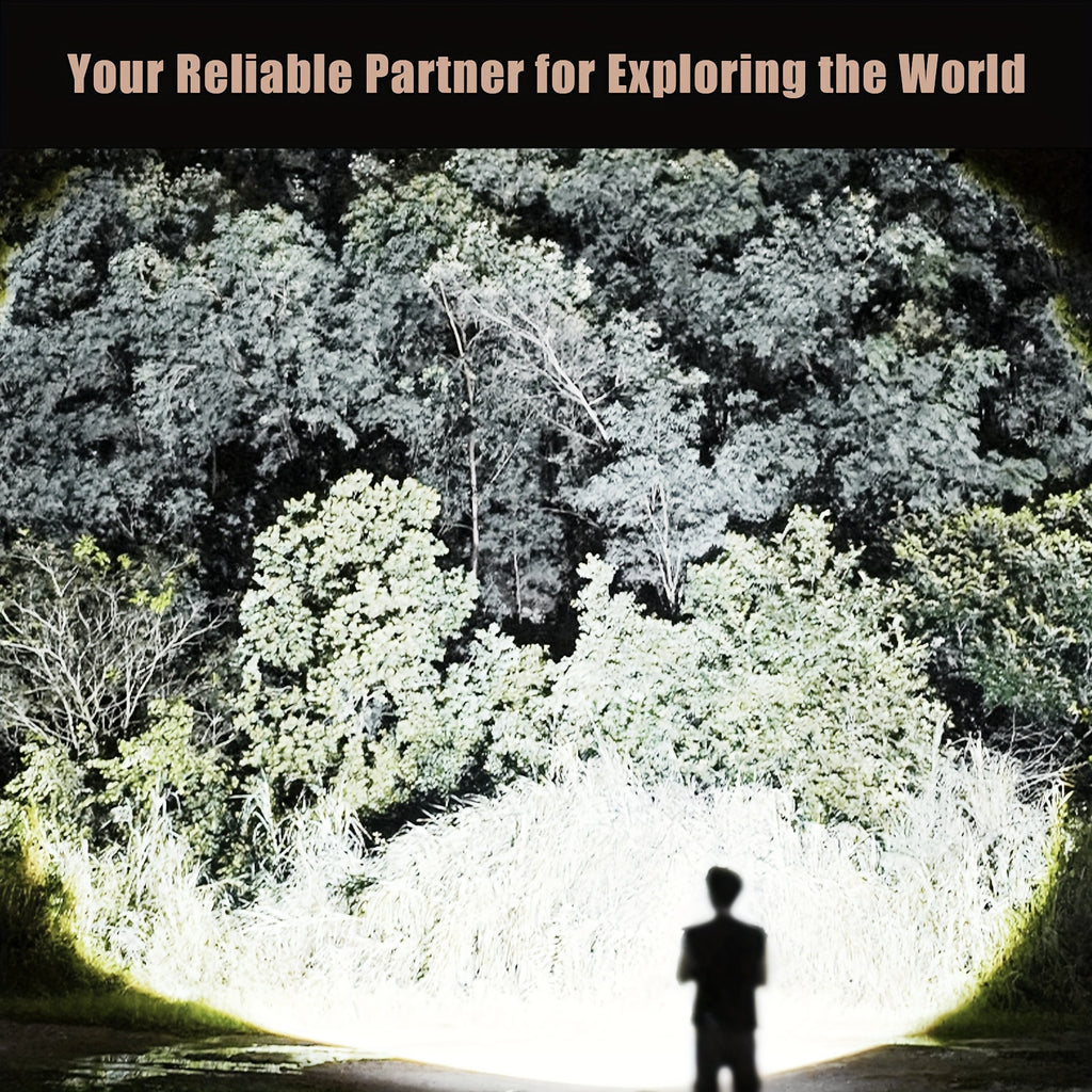 SKYFIRE High-Lumen LED Flashlight with Ignition Lens, Super Bright Tactical Flashlight, Zoom, Five Modes, Essential for Long-Life Camping, Outdoor, Farm Patrol And Emergency Situations