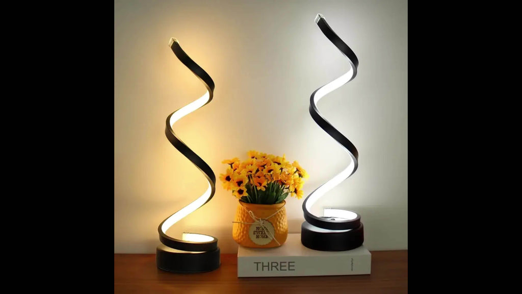 1pc\u002F2pcs Modern Adjustable Spiral Desk Lamp with Warm Light & Matte Metal Arm - Multifunctional Table Light Suitable for Bedroom, Study, Living Room, Space-Saving Design, -Controlled, Ideal Gift for Office Decor