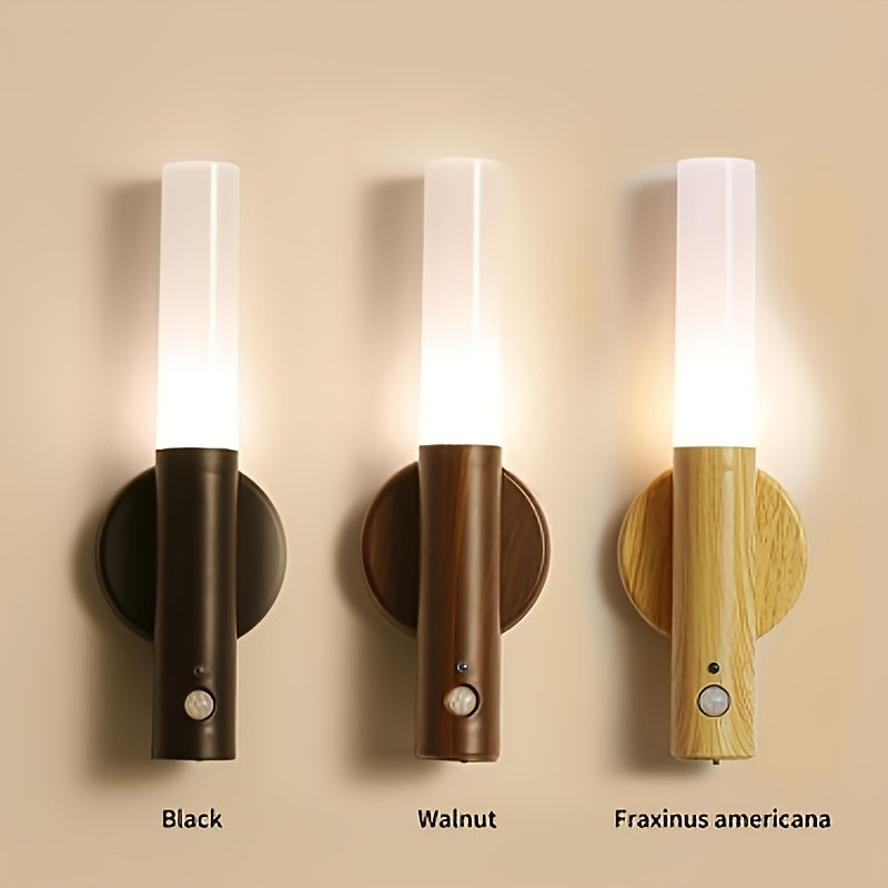 2pcs Rechargeable Motion-activated Night Lights-Charging Wires And Magnetizers-for Energy-Saving LED Lights, Ideal for Bedrooms, Hallways, Stairs, And Bathrooms-Portable, Rechargeable, Magnetized.