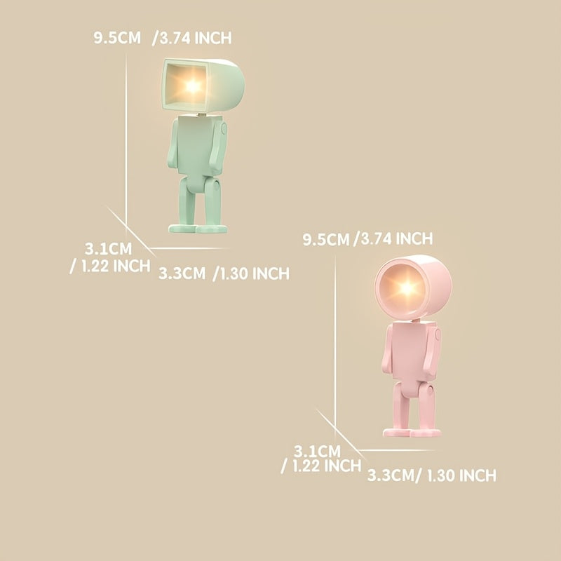 Spaceman Magnetic Night Light, LED  Robot Reading Light, Desktop Building Block Ornament Ambient Light, Creative Cell Phone Stand, Christmas Gift, New Year Gift