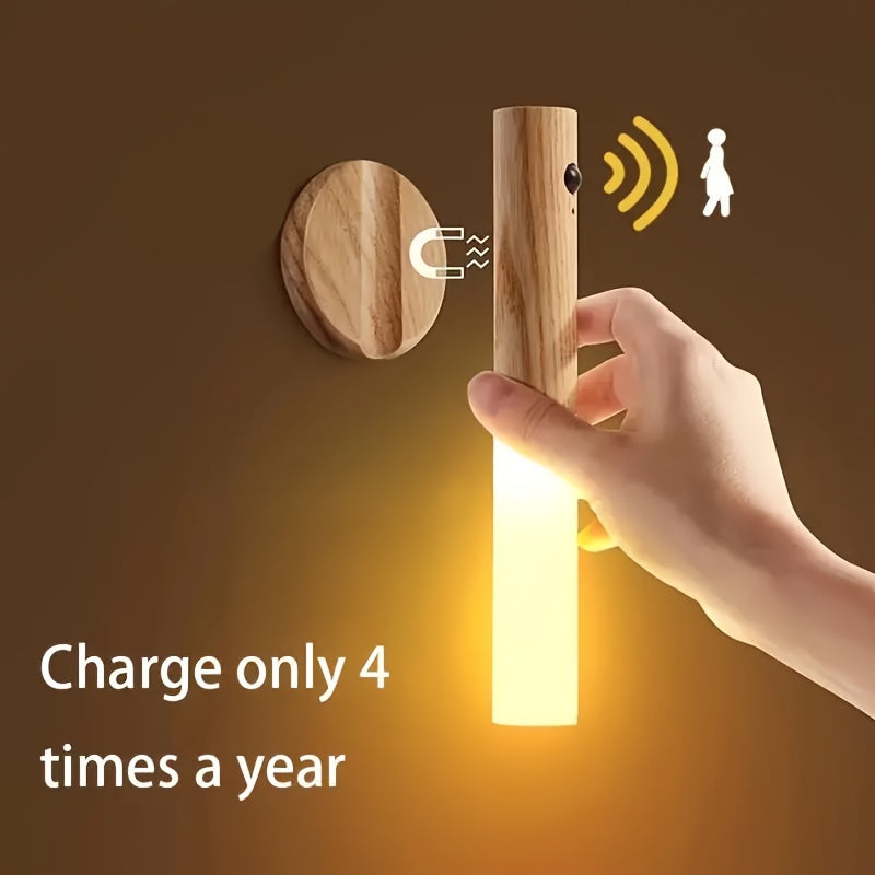 2pcs Rechargeable Motion-activated Night Lights-Charging Wires And Magnetizers-for Energy-Saving LED Lights, Ideal for Bedrooms, Hallways, Stairs, And Bathrooms-Portable, Rechargeable, Magnetized.