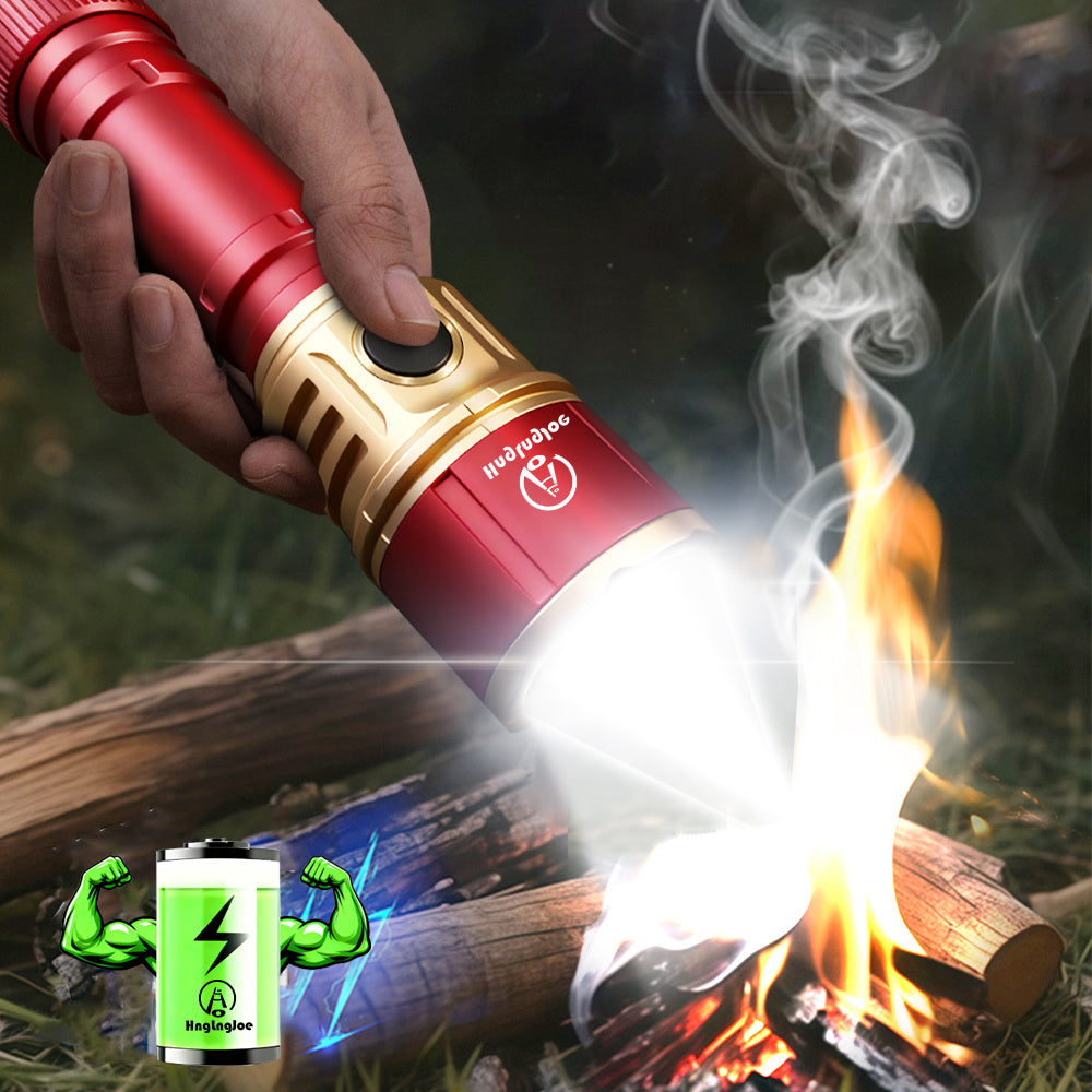 To Generate Fire, An Aluminum Alloy Flashlight, Equipped With Fresnel Lenses, With High Lumen Output, 21700 Lithium Battery, 3000 Milliampere, Extremely Long Battery Life, Suitable For Outdoor Survival, Camping, Fishing, Power Outage, Night Riding.