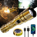 SKYFIRE LED High-brightness Golden Dragon Pattern Flashlight, 4000mAh Rechargeable Flashlight With Ignition Lens, Zoom Function, Four Modes, Suitable For Camping, Outdoor And Household Use