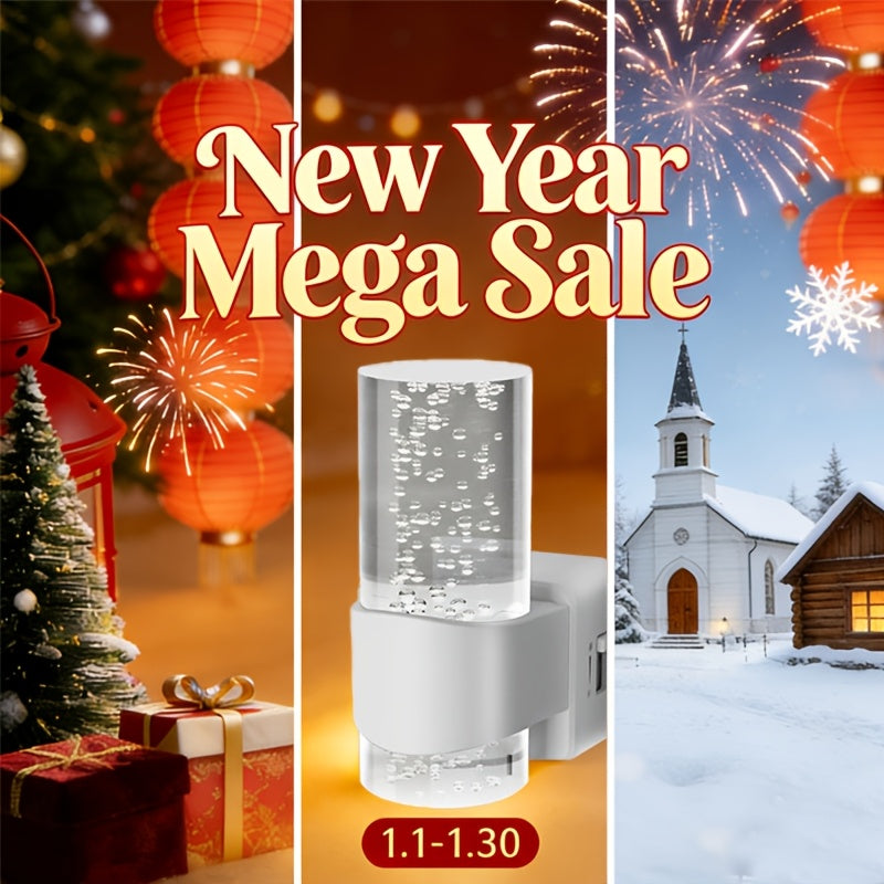 2-Pack LED Night Lights with Wall Plug, 3000K Dimmable Modern Automatic Night Light with Light Sensor for Hallway and Bedroom, Christmas Gift Idea