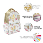 Gold Butterfly Backpack Bundle (Backpack, Lunchbox & Water Bottle)