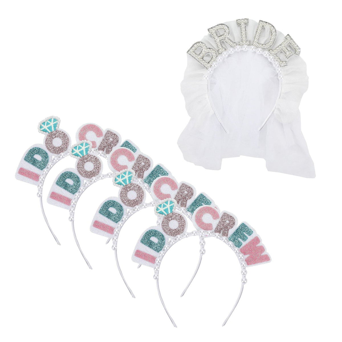 Bridal Party Headband Bundle - Bride & I Do Crew (5-Piece Set)