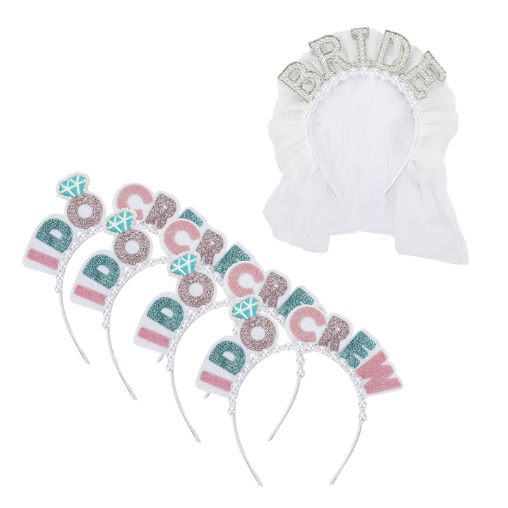 Bridal Party Headband Bundle - Bride & I Do Crew (5-Piece Set)