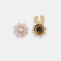 Cloud Bouquet Button Cover Set – 14K Gold Ivory Floral Cluster with Pearl