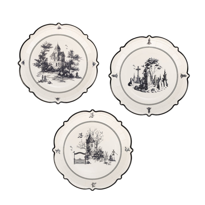 Halloween Scenes 9" Plate Set (9 plates)