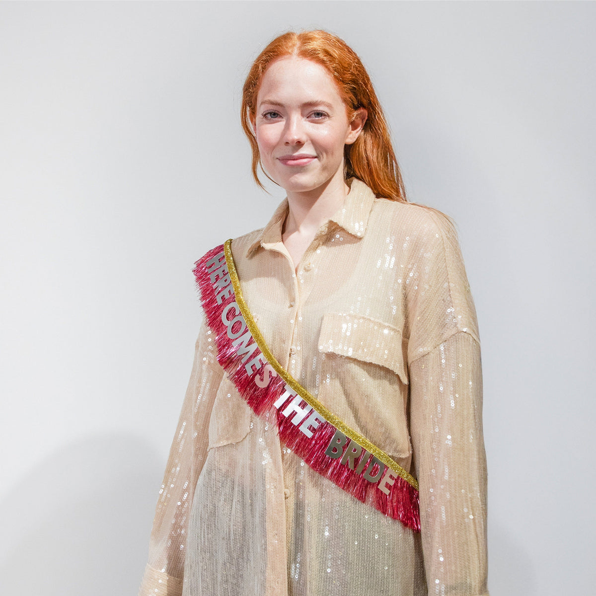 Here Comes the Bride Bachelorette & Bridal Shower Fringe Sash