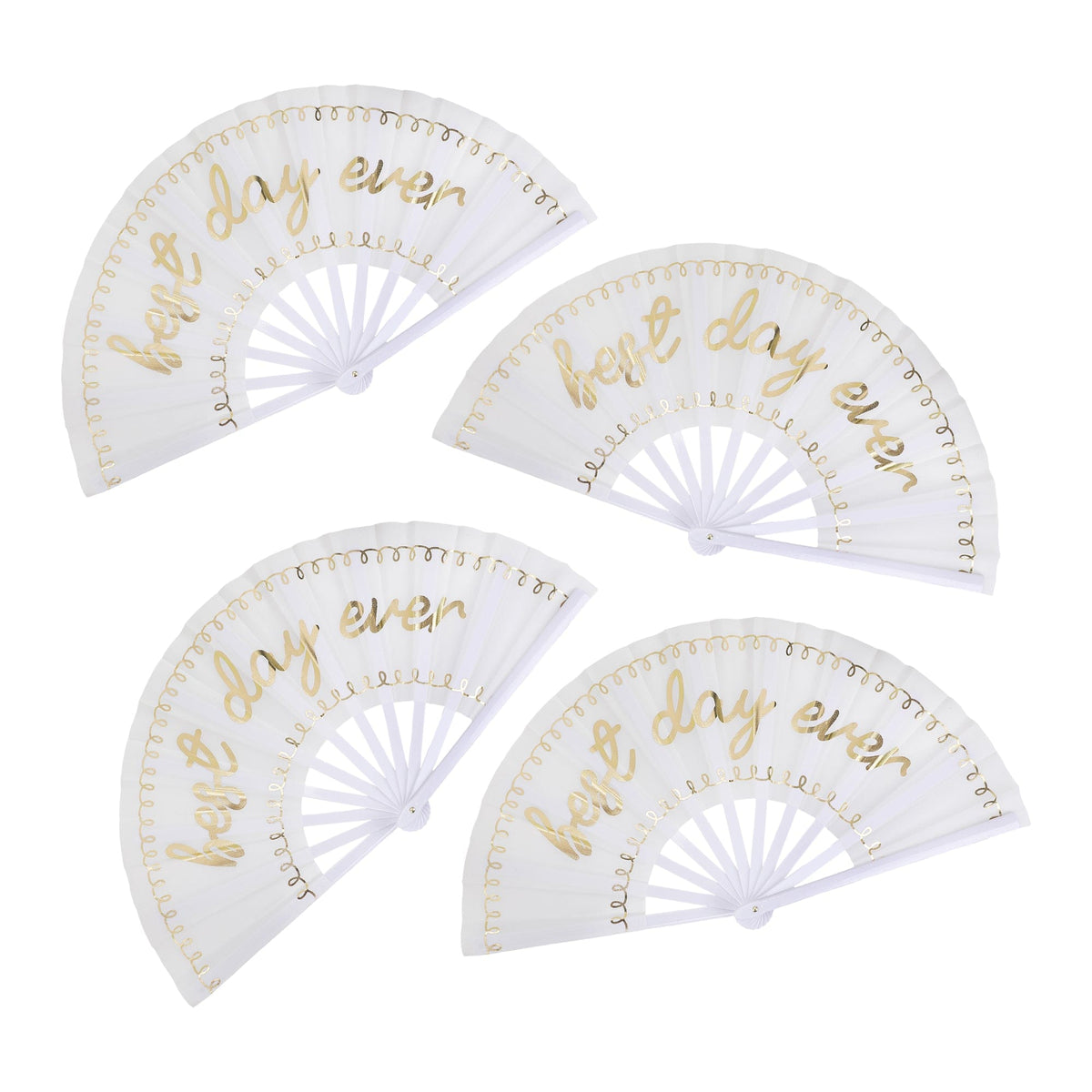 Best Day Ever Bridal Party Fans (4ct)