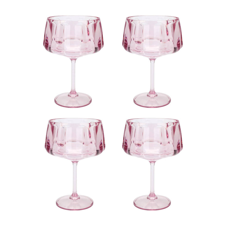 Pretty in Pink Reusable Coupe Glasses (set of 4)