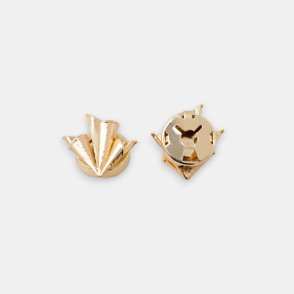 Foulard Button Cover Set – 22K Gold Sculptural Silk-Drape Statement Piece