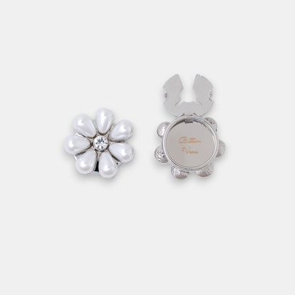 Maya Button Cover Set – Seven-Pearl Botanical Bloom for Everyday Elegance