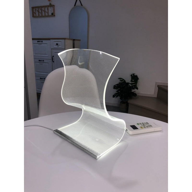 USB-Powered Modern Curved Desk Lamp - Arc Lighting Task Lamp with Button Control, USB Plug-and-Play for Gaming Setup, Home Office, Bedroom - Minimalist Contemporary Lighting Fixture, Futuristic Aesthetic, Highquality Build, Gamers Setup