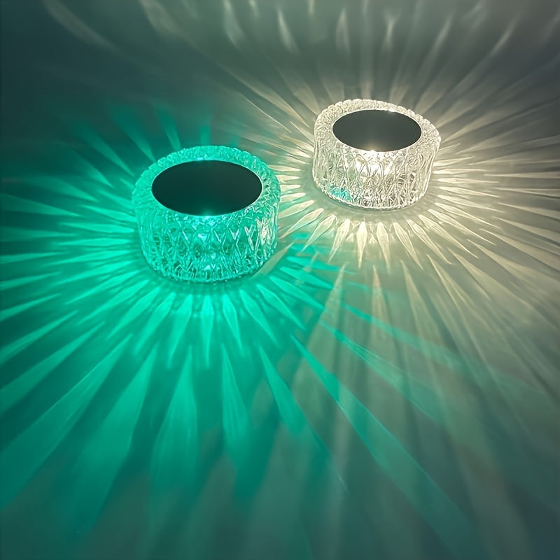 Portable Crystal LED Table Lamp 3-Levels Brightness Desk Lamp 16 Color Touch Control Rechargeable Lamp Night Light Bedside Lamp Dining Room Lamp