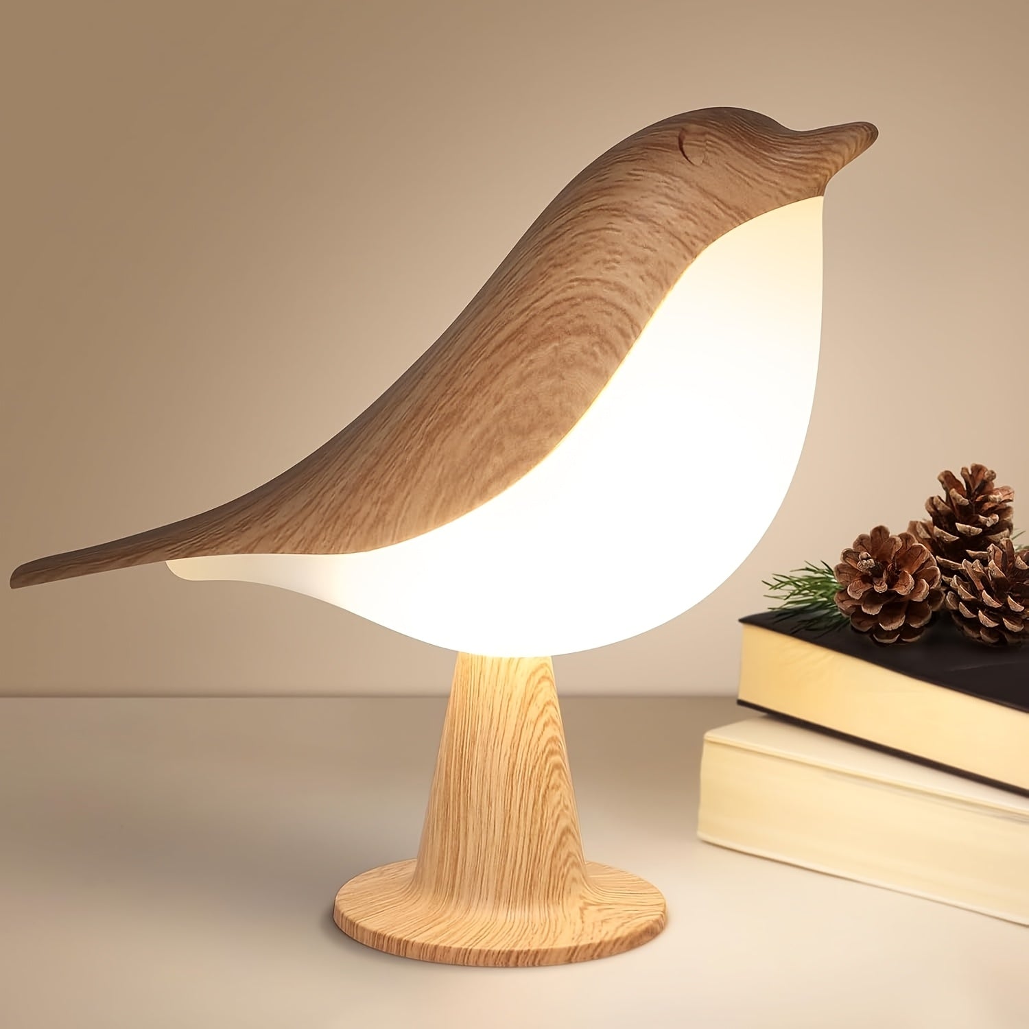 1pc 1pcs Rechargeable Portable Bird Night Light Suitable for Bedside, Camping - Dimmable Touch Control with 3 Color Temperatures, Aromatherapy-Compatible, Hangable Bedtime Light, - for & s