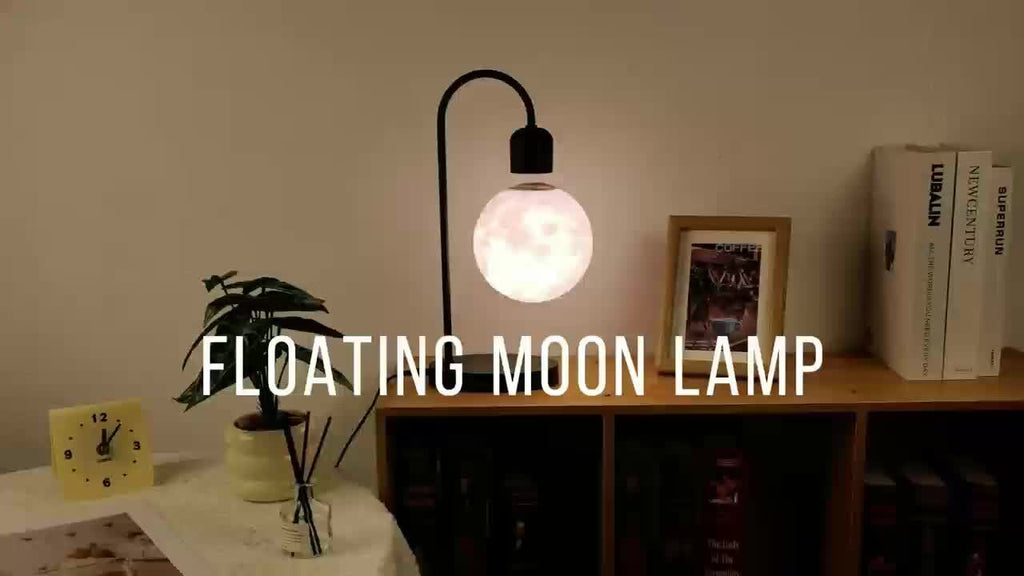 1pc Magnetic Floating Moon Lamp, Table Lamp, Desk Lamp, 15w Wireless Phone Charger, 3-color Adjustable, 3D Moon Light Touch Control, Floating, Atmosphere Night Light, Christmas, Holiday Or Birthday Gift