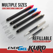 Pentel EnerGel Kuro Shades Packs, Liquid Gel Pen, 0.7mm, Assorted Ink