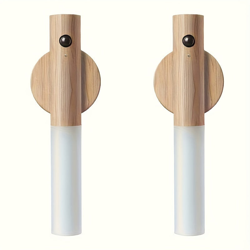 2 PCS Intelligent Rechargeable Magnetic Sensor USB LED Night Light - Human Body Sensor Wall and Cordless Wall Light for Motion Detection, Suitable for Home Bedroom, Kitchen and Bathroom Wall Sensor Light, Anti-collision and Anti-fall At Night