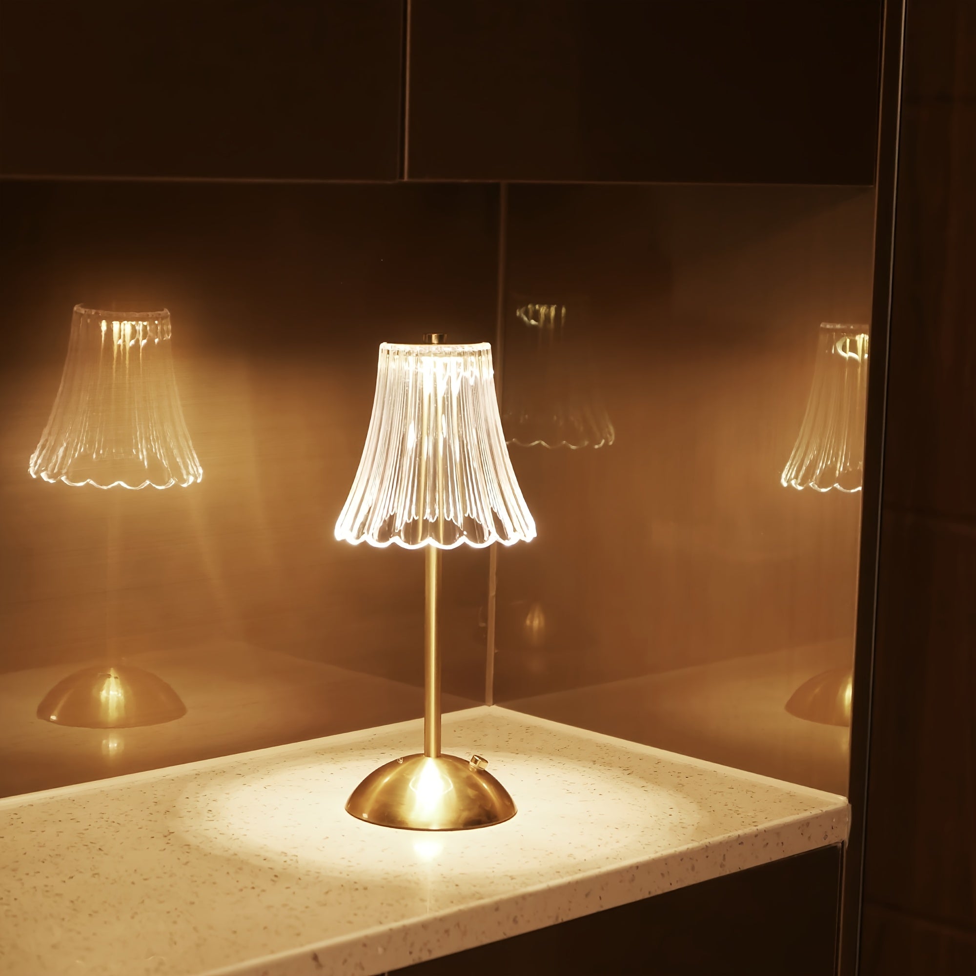 2pcs Vintage Crystal LED Table Lamp with 3-Color Adjustable Lighting, USB Rechargeable - Perfect for Bedroom Ambiance, Living Room, Office, Study, Reading, And Relaxation, Available In 1pc.