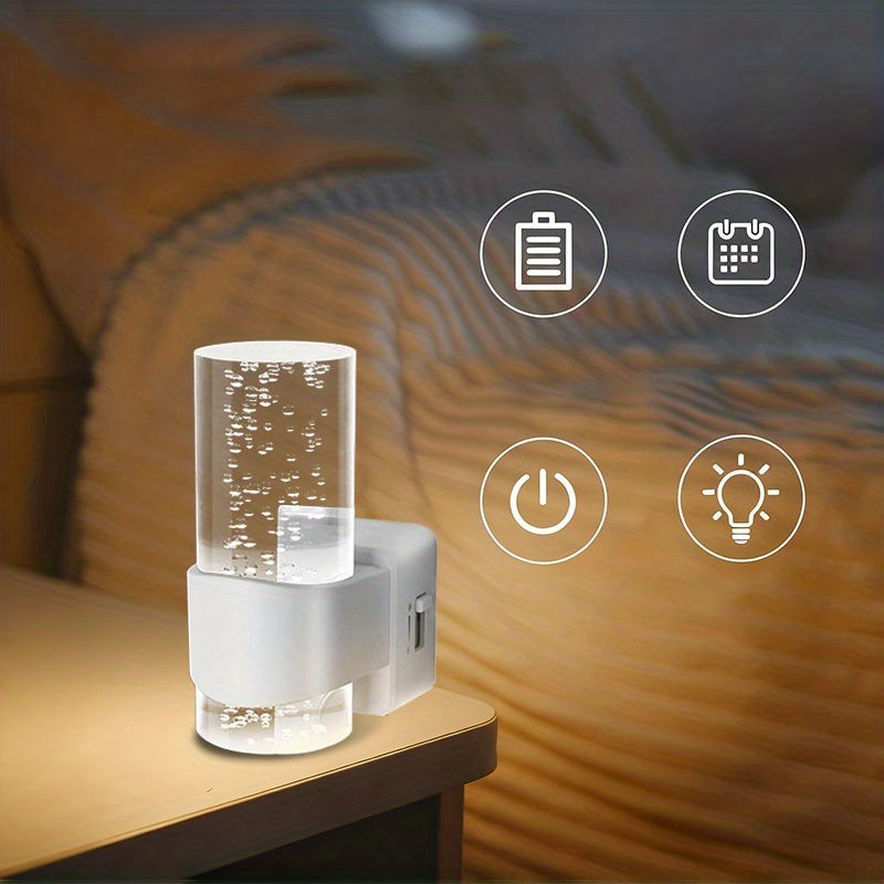 2-Pack LED Night Lights with Wall Plug, 3000K Dimmable Modern Automatic Night Light with Light Sensor for Hallway and Bedroom, Christmas Gift Idea