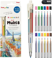 Pentel Art Multi 8 Mechanical Colored Pencil with 12 Color Lead Refills