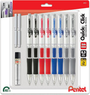 Pentel Quick Click Mechanical Pencil, 0.5mm, Plus Lead and Eraser, 8-pk